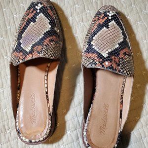 Madewell Snakeskin Pattern Leather Mules Slides Women's  8.5M